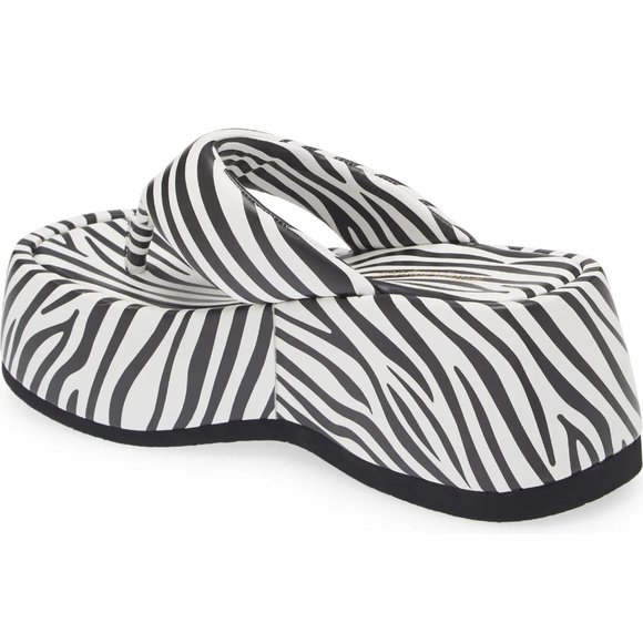 Jeffrey Campbell Crybaby Platform Thong SANDALS Size 5.5 Zebra Print NEW $125 - Picture 5 of 16